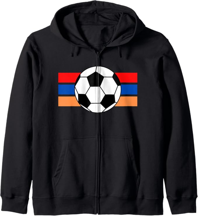 Armenian Soccer Flag Zip Hoodie