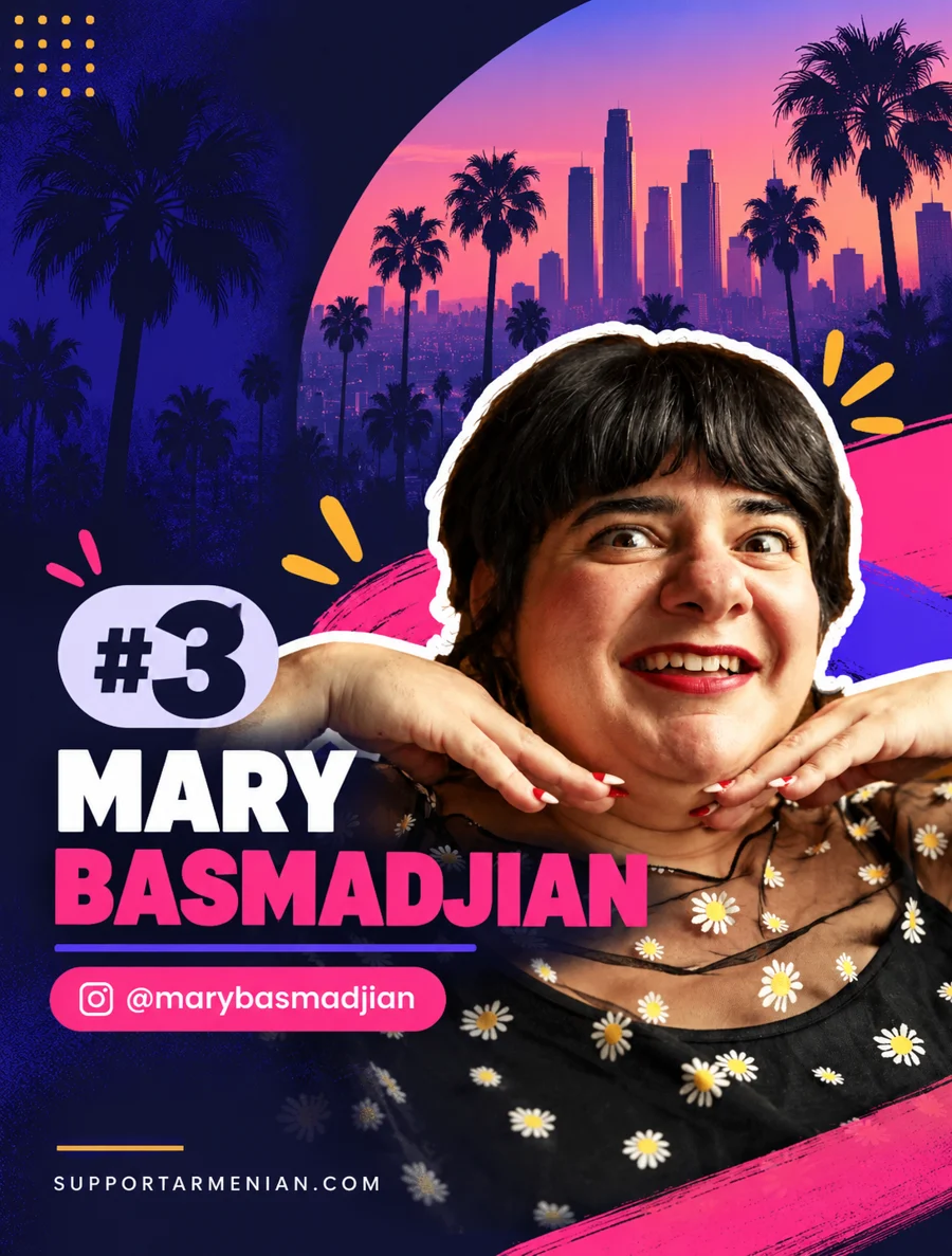 Mary Basmadjian, number 3 on SupportArmenian's list of Armenian comedians in LA