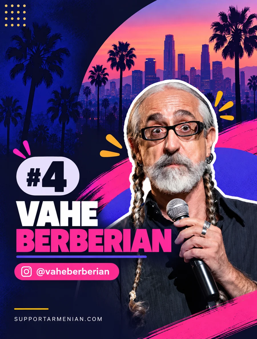 Vahe Berberian, number 4 on SupportArmenian's list of Armenian comedians in LA