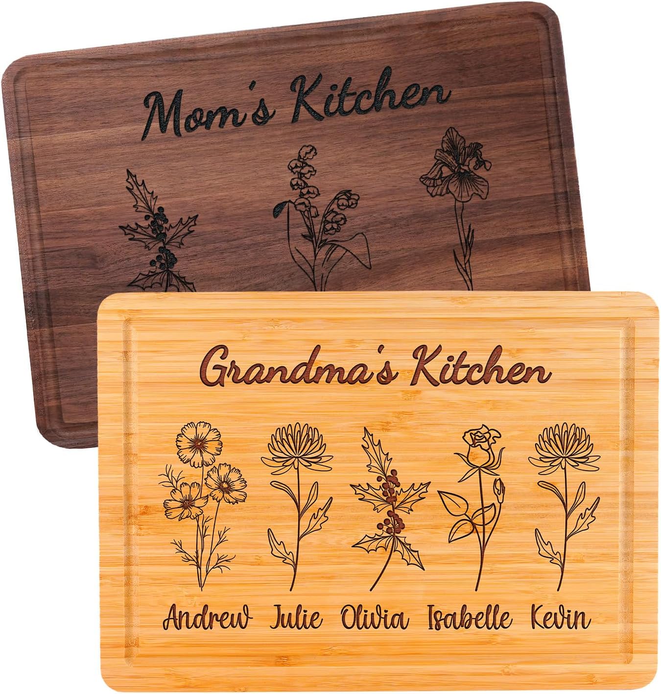 Personalized Birth Flower Cutting Board