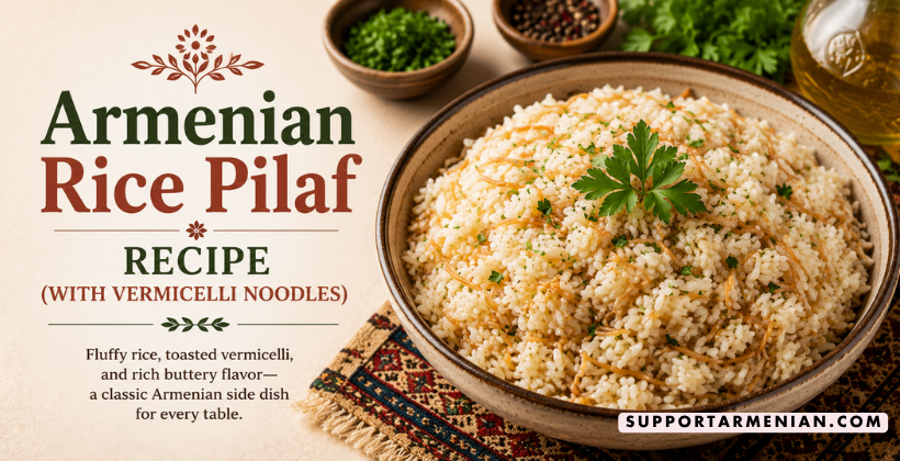 Armenian rice pilaf with vermicelli noodles