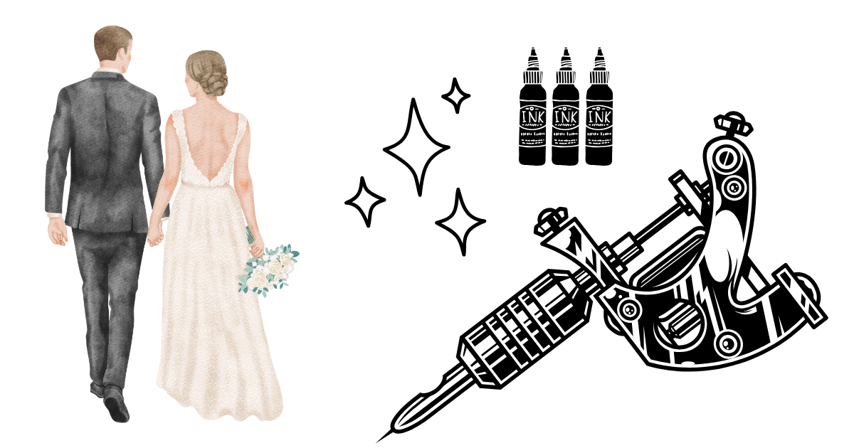 A tattoo artist inking a wedding guest at a reception, showcasing the growing trend of hiring live tattoo artists as wedding entertainment in 2026