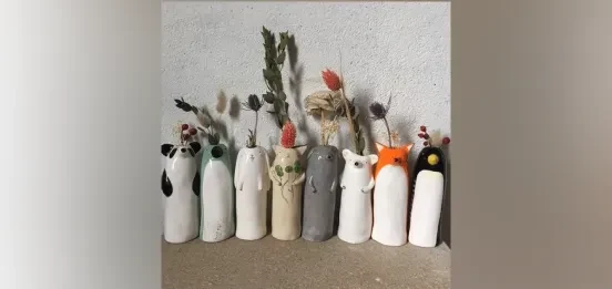 Animal-shaped vases