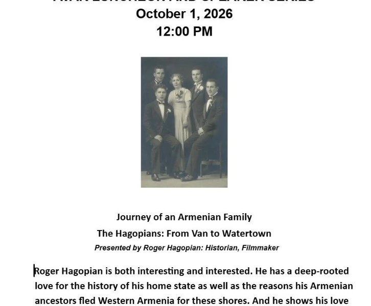 AVAK Luncheon and Speaker Series: Journey of an Armenian Family