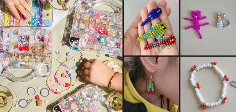 Jewelry made from beads and bugles (for kids)