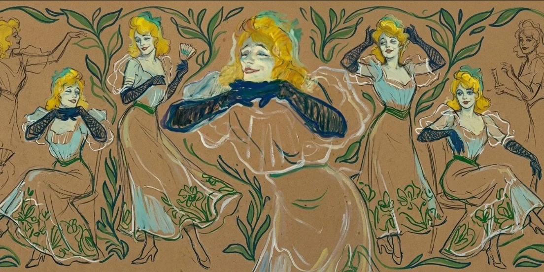 Postcards in the Style of Toulouse-Lautrec