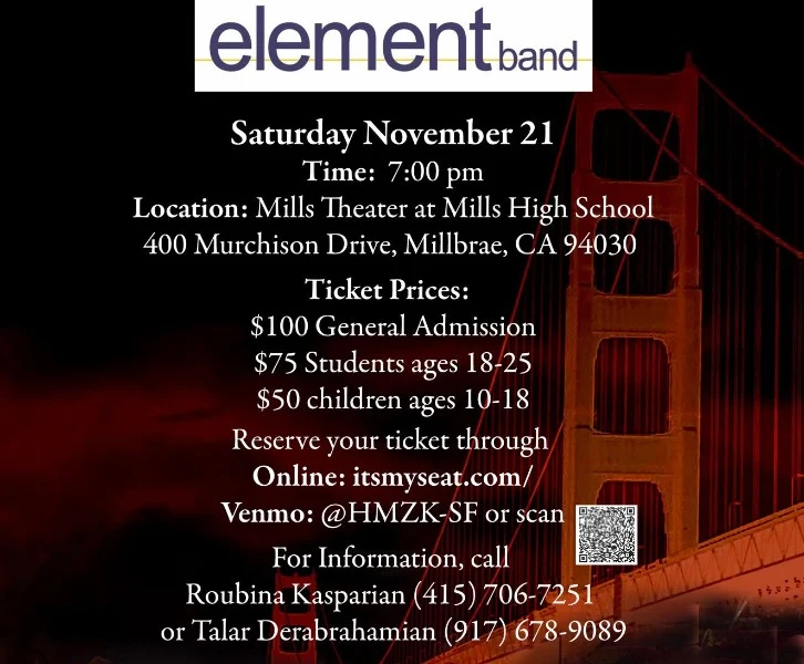 Hamazkayin WR SF Nigol Aghpalian presents Element Band