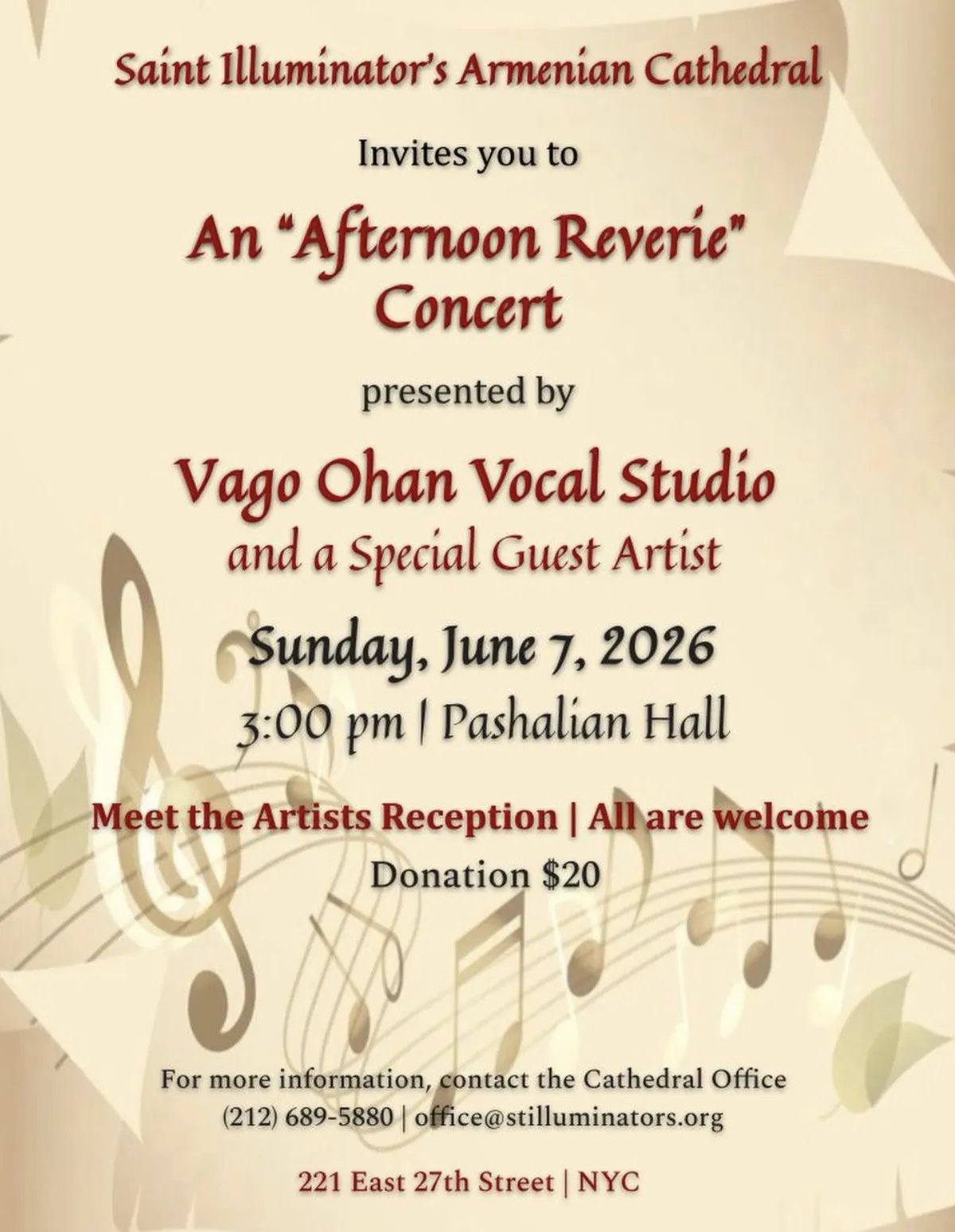 An "Afternoon Reverie" Concert — Vago Ohan Vocal Studio