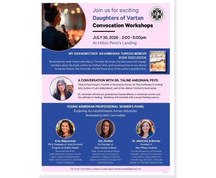Daughters of Vartan Convocation Workshops