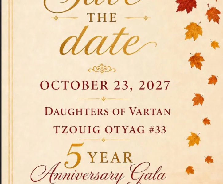 Daughters of Vartan Tzouig Otyag 33 - 5th Anniversary Gala