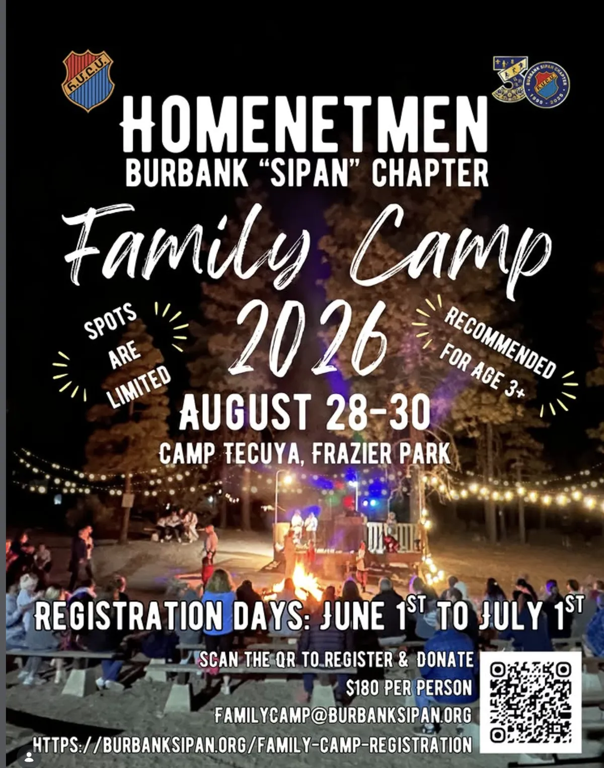 Homenetmen Burbank Sipan — 2nd Annual Family Camp 2026