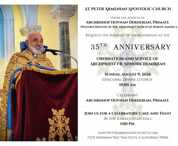 35th Anniversary of Ordination of Archpriest Fr. Shnork Demirjian