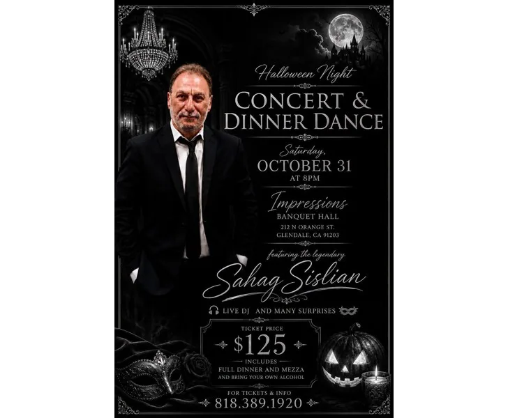 Halloween Night Concert & Dinner Dance featuring Sahag Sislian