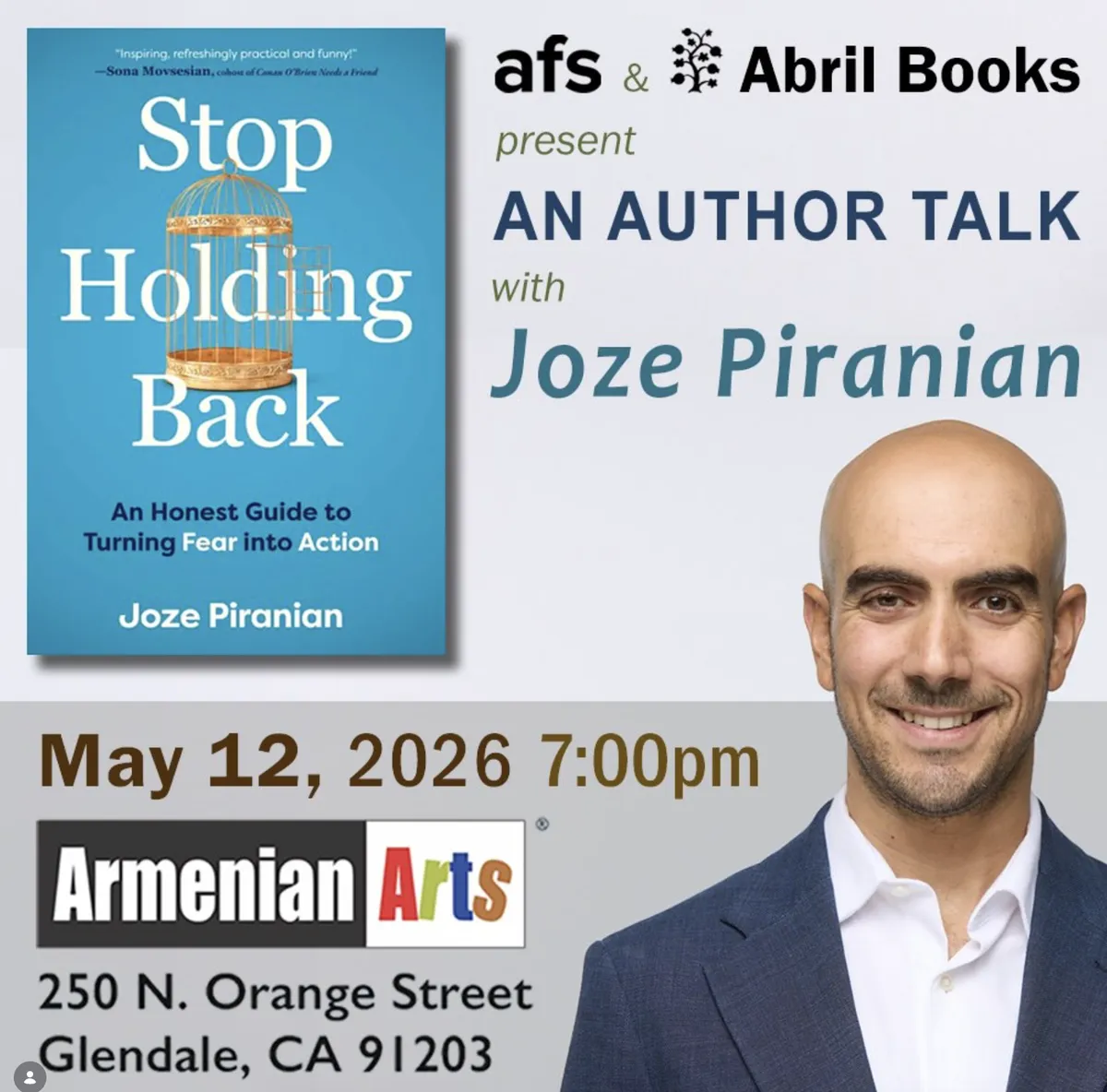 Author Talk with Joze Piranian — Stop Holding Back