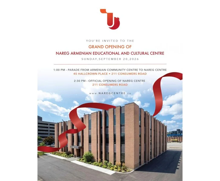 Grand Opening of the Nareg Armenian Educational and Cultural Centre