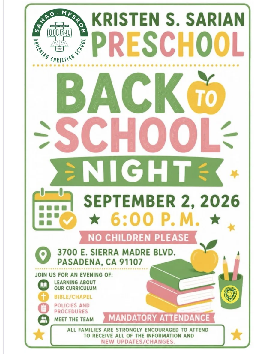 Kristen S. Sarian Preschool Back to School Night