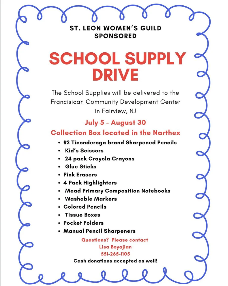 School Supply Drive - St. Leon Women's Guild
