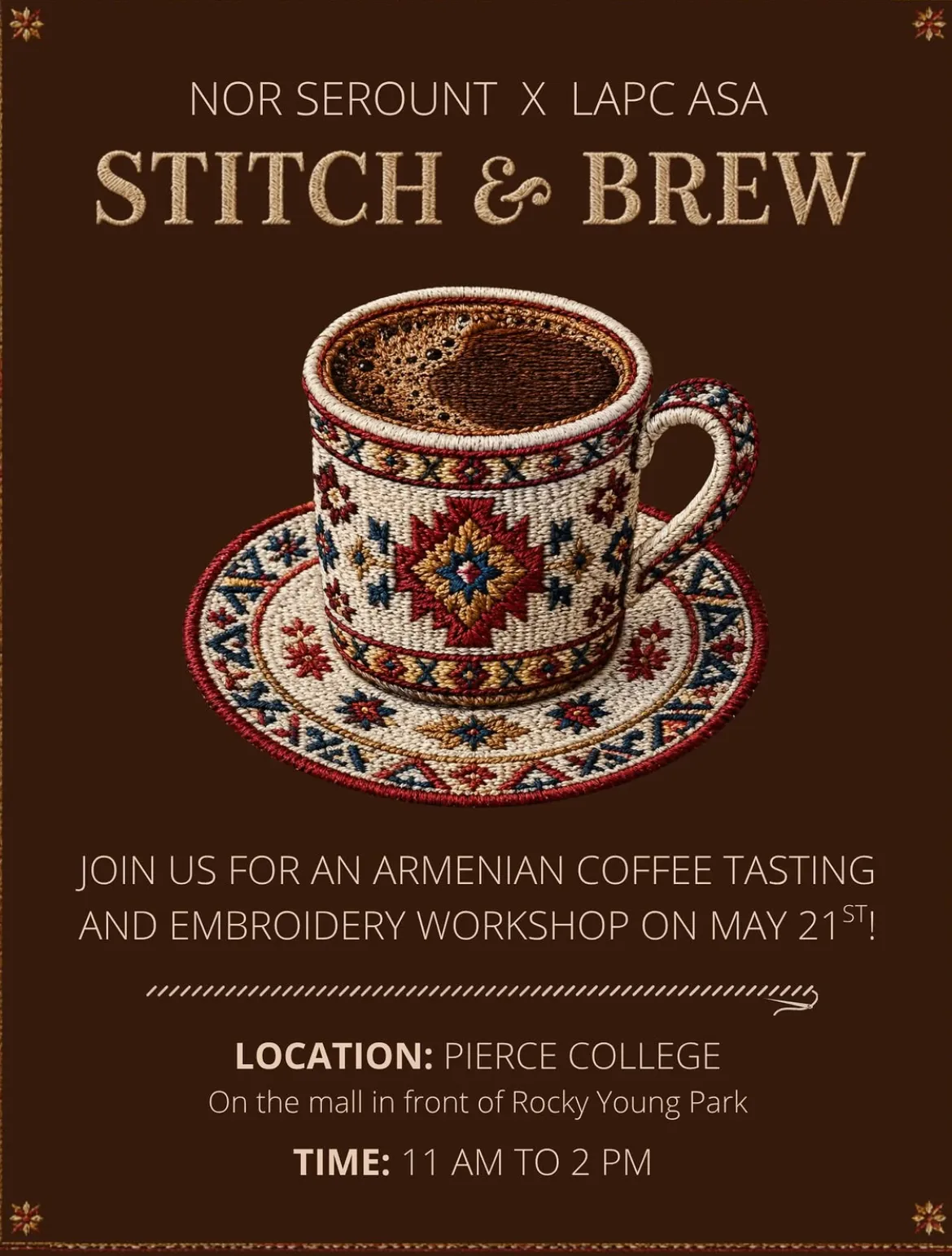 Stitch & Brew — Armenian Coffee & Embroidery Workshop