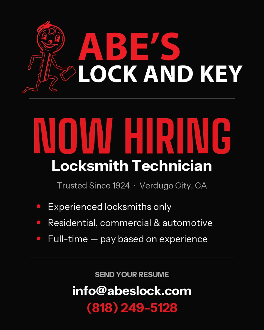 Now Hiring: Locksmith Technician at Abe's Lock & Key